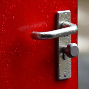 closeup of door handle