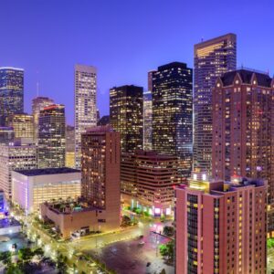 the city of Houston at night