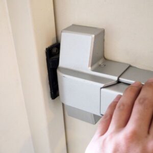 Someone opening a door 