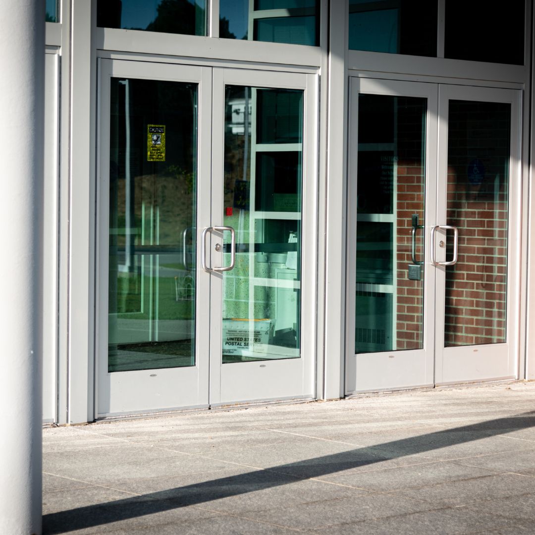 commercial doors to a building