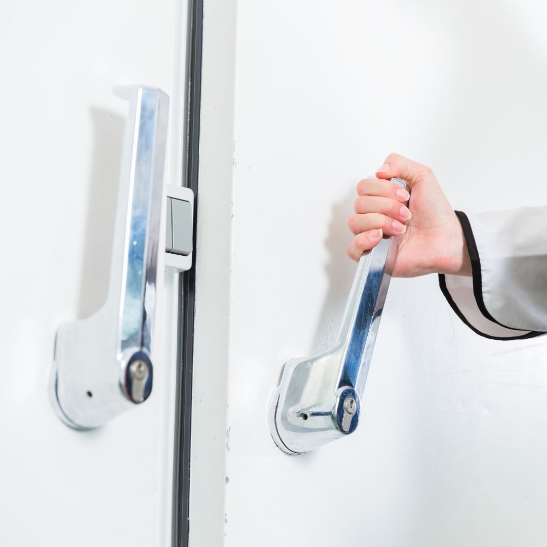 locking doors in a commercial building