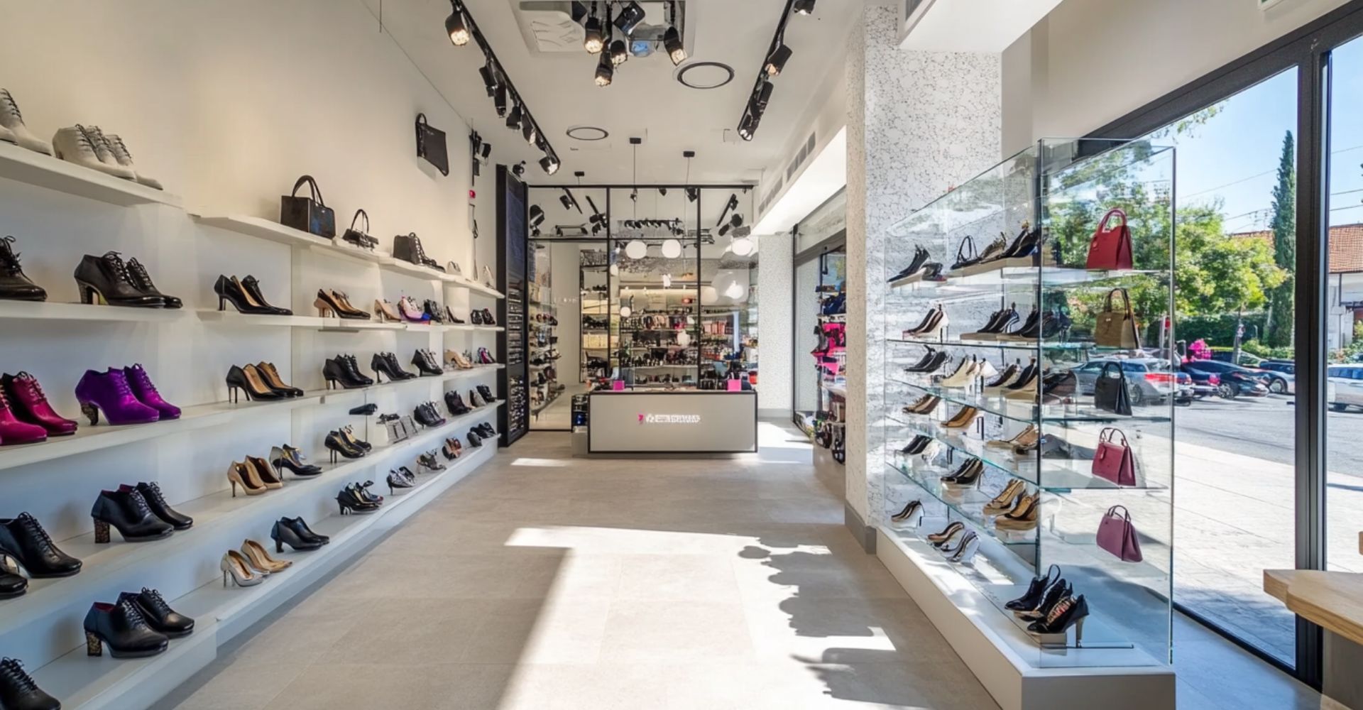 a retail store with an automatic door
